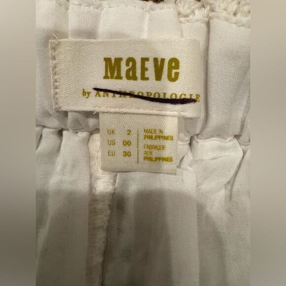 Anthropologie Maeve Ivory Crochet Eyelet Shorts Size 00 - Picture 7 of 8